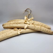 Set Of 6 Padded Satin Lingerie Dress Boudoir 15" Hangers / Gold