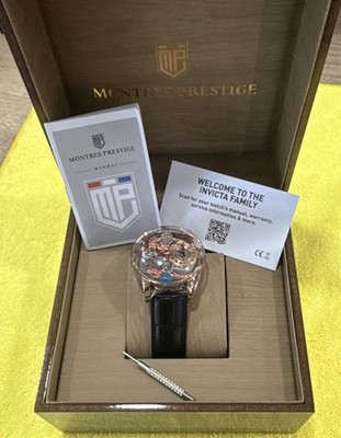 Montres Prestige MPW-0141 Manual Mechanical Skeleton Rose Gold Dial Box/Manual