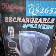 Ridgeway QS2652 Portable Bluetooth Speaker FM Radio LED Rechargeable Black