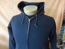 Vintage 1960-70 s Full Zip Hoodie Navy Blue Size M YKK Zipper, Cresian Fiber