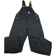 NWT Carhartt Firm Duck Insulated Men's Size 2XL Loose Fit Black Bib Overalls
