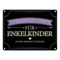 VerwöHnzentrum FüR Enkelkinder Metallschild In 15X20 Cm Mit Lustigem Spruch FüR