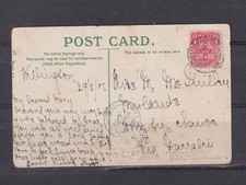 NEW SOUTH WALES, WELLINGTON cds., 1905 British ppc. via Come By Chance & Pilliga