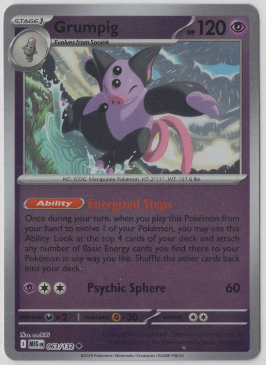 Grumpig (Reverse Holo-Foil) - Pokemon TCG Card - Mega Evolutions #063/132