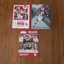 Panini NFL Card Lot 3 Adrian Peterson Oklahoma Sooners Contenders Elite