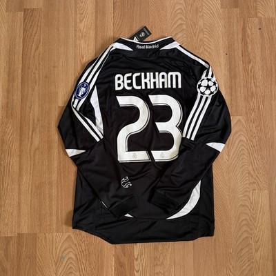 David Beckham #23 Real Madrid jersey 2006/2007 Long Sleeve Black Retro LARGE
