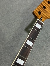 4 string 20 fret 34inch Rosewood Inlay Roasted flame Maple Electric bass neck