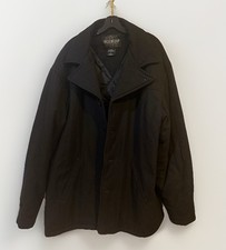 Trust Sports Collection Black Wool Over Coat Jacket Mens Size XXL