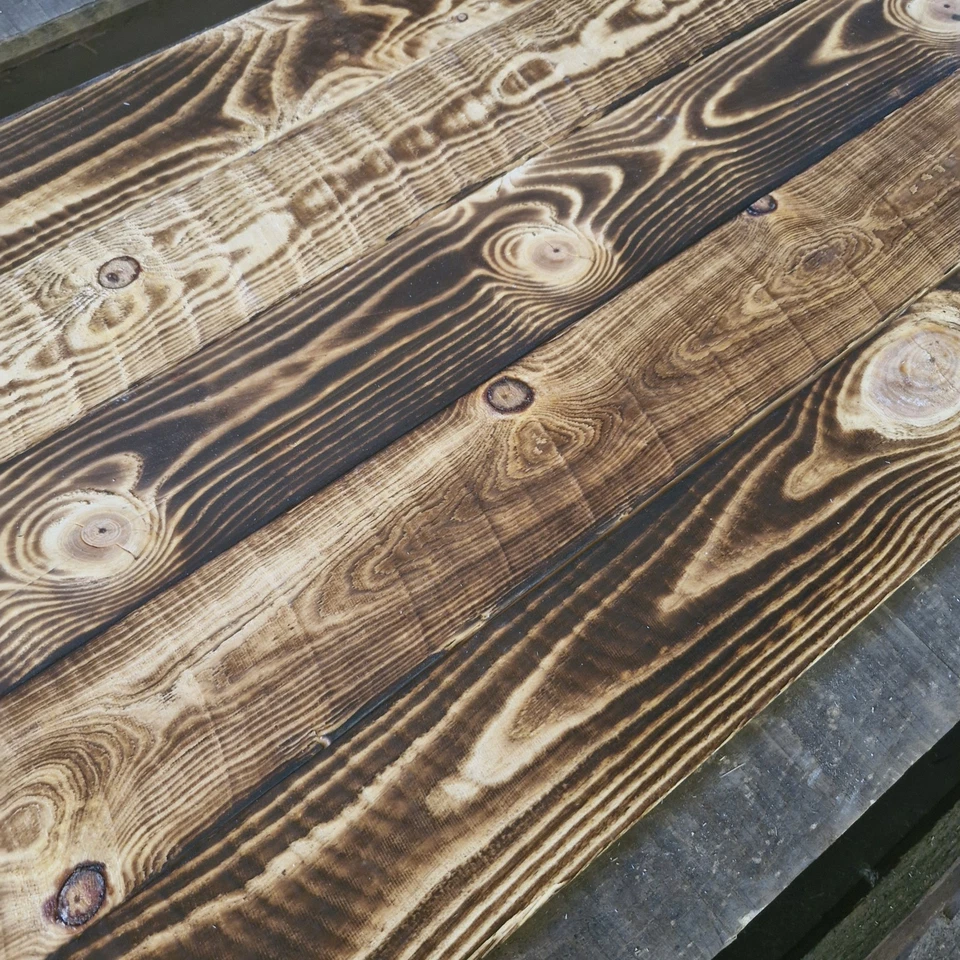 1m² Scorched Reclaimed Pallet Wood  Wall Cladding Recycled Timber Planks Boards - Image 4 of 4