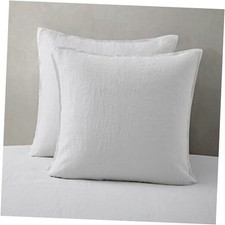 Linen Pillow Cases Euro Sham - 26 x 26 Inch Bed Pillow Euro/26"x 26" White