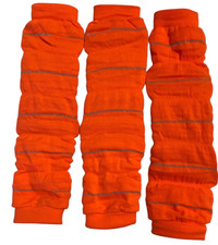3 pairs leg warmers womens ladies girls orange slough socks length 17 inch