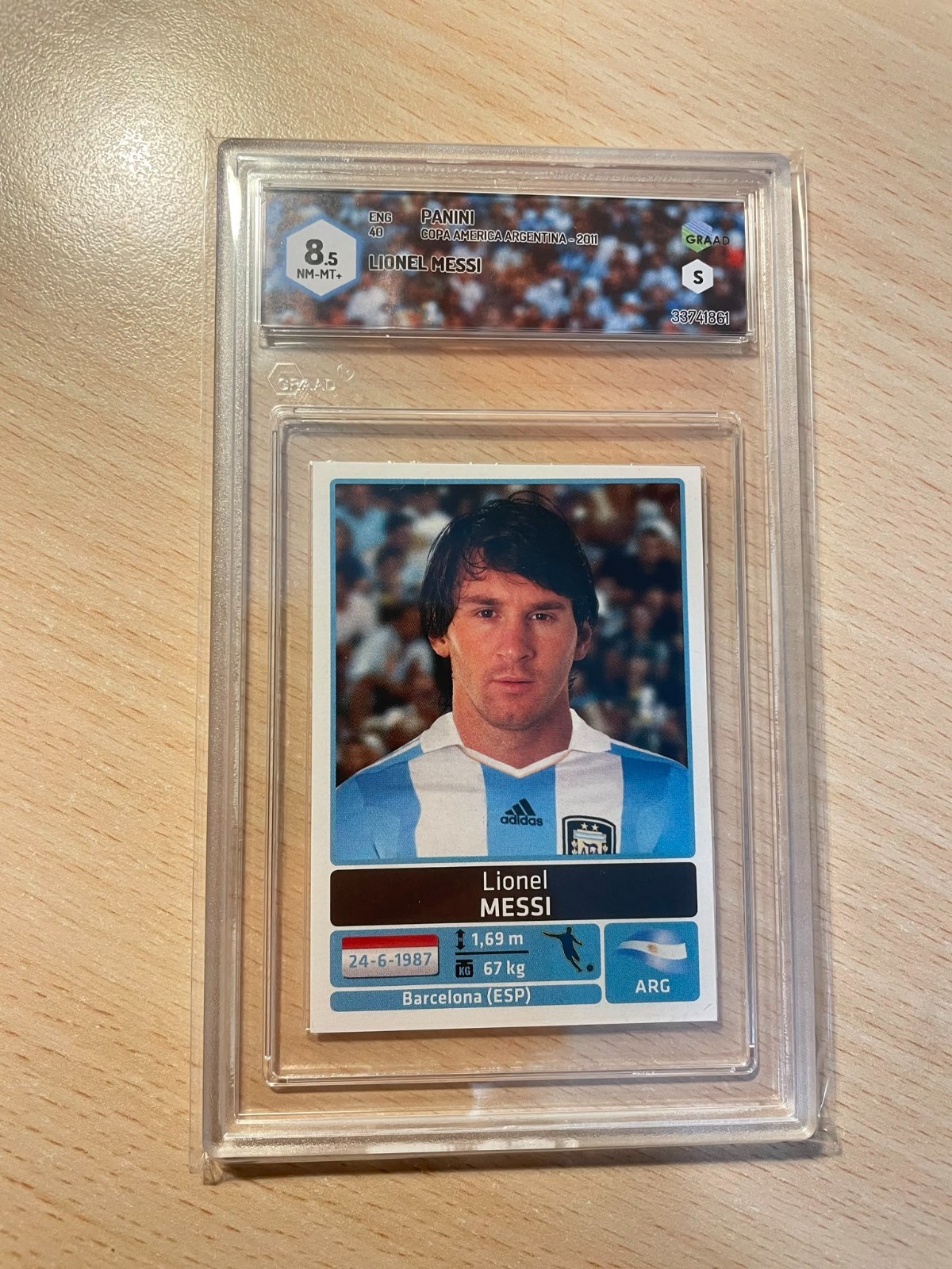 Panini Copa America Argentina 2011  Lionel MESSI 40 PSA GRAAD 8,5 NM