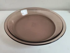Vintage Pyrex AMBER BROWN GLASS Pie Plate Dish #209