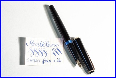 STENO MONTBLANC N° 32 Kolbenfüller Schwarz & Gold ST EF super flex 14K 585 Feder