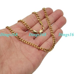 Authentic Genuine 18K Yellow Gold Plated GP Italian 16-32" Miami Cuban Chain Necklace G062