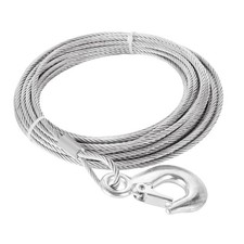 Steel Winch Cable with Hook 3/16 Inch x 50 Feet Tow Cable 3/16 Winch Cable Re...