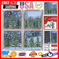 130 PCS Christmas Window Cling Sticker, Trees Snow for Home Party Supplies Sh...