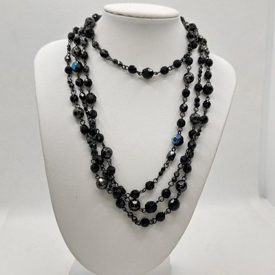 Premier Designs ''Arabian Nights'' Black Beaded Multi-Strand Necklace