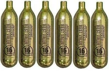 Genuine Innovations 6 CO2 Cartridges 16g Non-Threaded, Threadless GR8 Quality