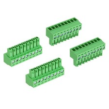 4Pcs PCB Terminal Block, Male 9 Pin 3.5mm Pitch Screw Mount Connector, Green