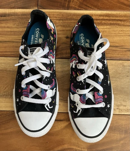 Scarpe basse Converse All Star Chuck Taylor Rainbow Unicorn nere Galaxy taglia 4