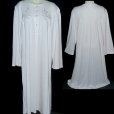 NEW MISS ELAINE XL BUST 48" PINK POLY/RAYON TEXTURED KNIT L S BALLET NIGHTGOWN