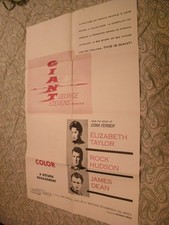 Giant (1956) one sheet movie poster James Dean Elizabeth Taylor Rock Hudson