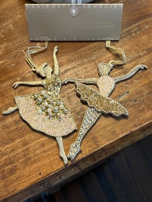 34th & Pine Set of Two Beaded Ballerina Decor Ornaments
