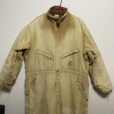 Vintage CARHARTT Coveralls Men's 50S Red Quilt Lined Duck Canvas Made in USA