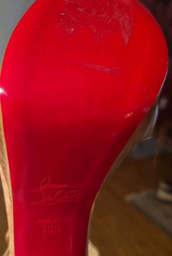 Christian Louboutin Beige Leather Haute Retenue Ankle Strap Platform Sandal 40.5 - Picture 12 of 20