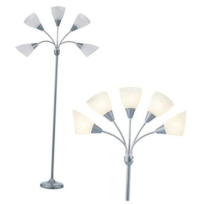  Medusa Floor Lamps Standing Lamps 5 Heads Adjustable Reading Light Silver