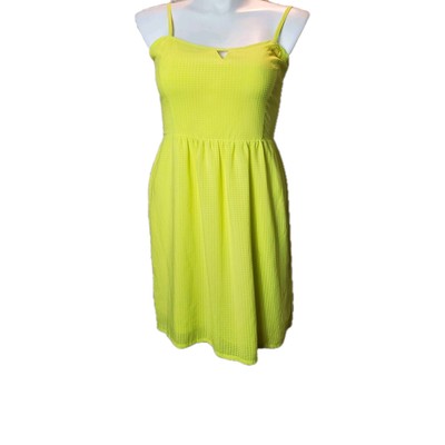 Ana Knee-length Dress Lime Green Textured Size Large 