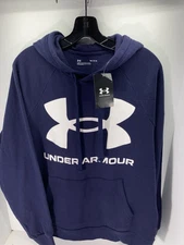 Under Armour Rival Fleece Hoodie Sweatshirt Men Medium Navy Blue Pullover NWT