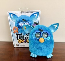 2012 Furby Boom Solid Blue Teal Hasbro Interactive Electronic Talking With Box