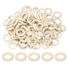 100 PCS 30mm /1.2" Natural Wooden Ring for Craft Unfinished Solid Rings