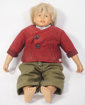 Sigikid Artist Doll Kristin Schramm ''Farm Boy'' Rascal Vinyl Fabric 48Cm