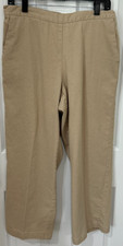 Alfred Dunner Ladies Tan Flat Front Elastic Back Pull On Pants Size 12
