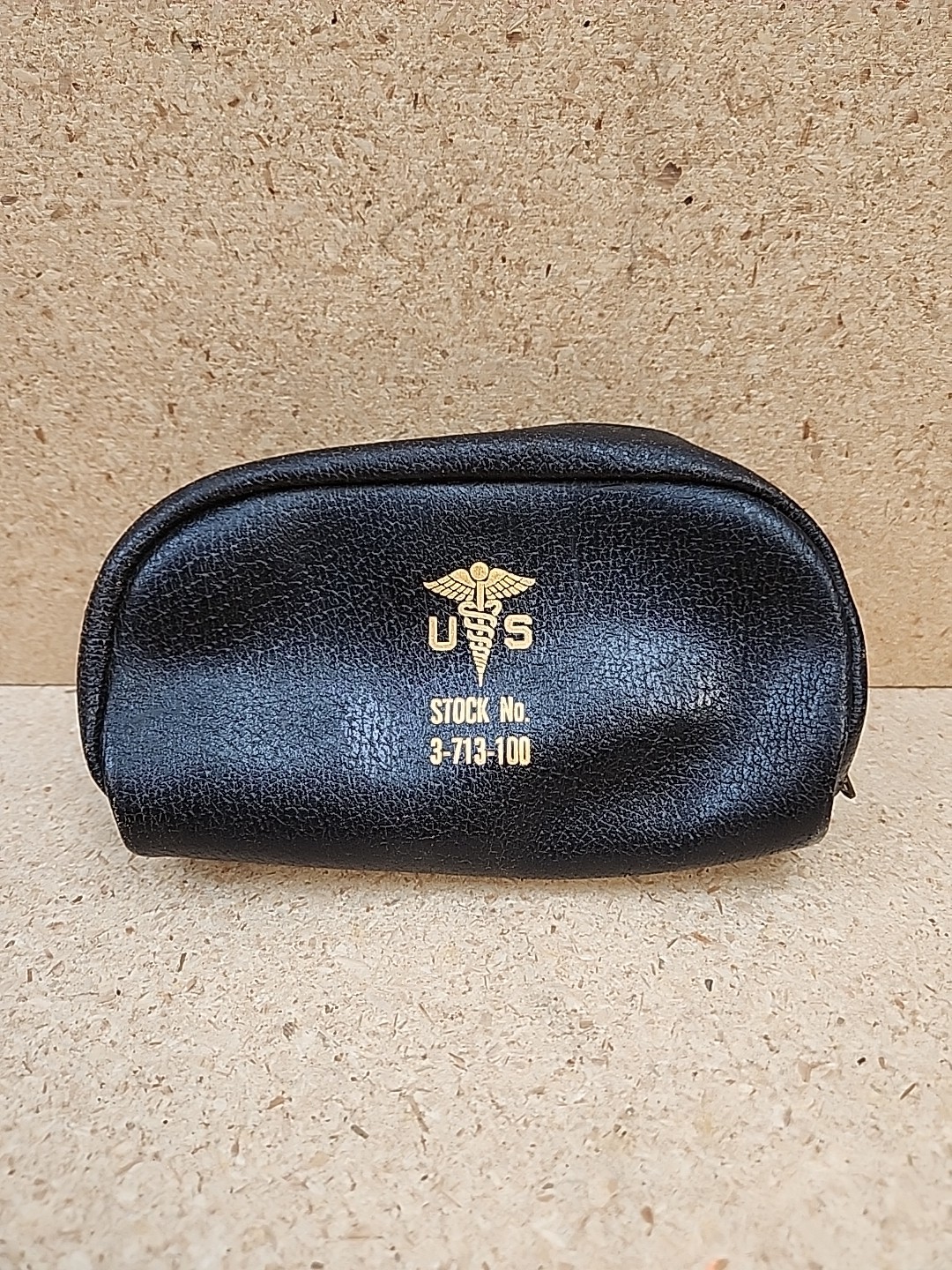 Vintage Us Military Leather Sphygmomanometer Case Medical Equipment Collectible