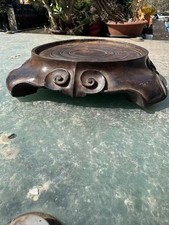 Chinese antique giant vase carved wooden base 19th?