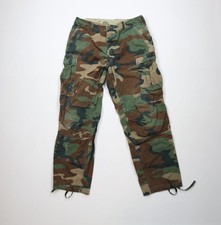 Vtg 80s USGI Mens Medium Distressed Woodland Camouflage Cargo Combat Pants USA