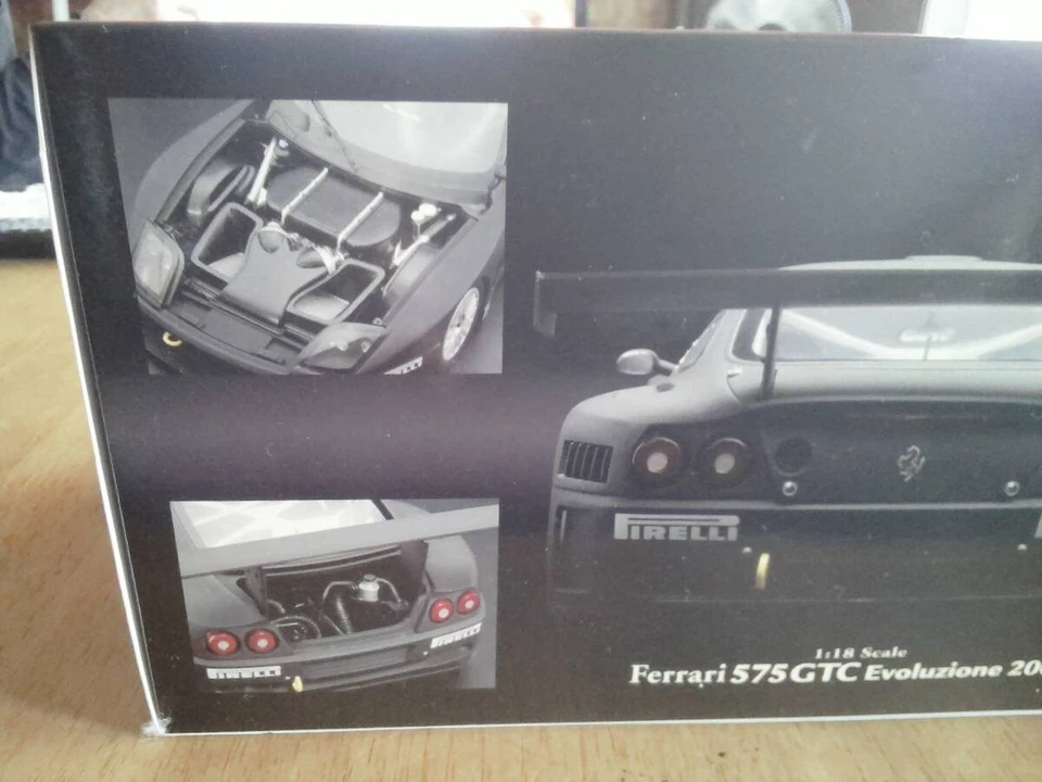 kyosho Ferrari 575 GTC Evoluzione 2005 Matte Black 1/18 Minicar - Image 2 of 4