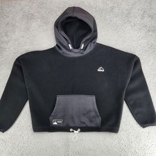 Superdry Mountain Fleece Crop Hood Womens Size 10 Hoodie Hooded Sweatshirt Black