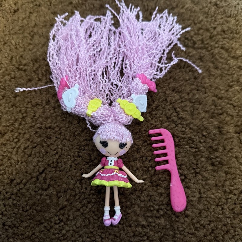 Lalaloopsy Mini Doll Jewel Sparkles Loopy Hair Pink Yarn Hair 3" Complete Set