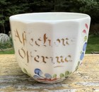 Antique Victorian Milk Glass Coffee Cup Shaving Mug Affections Offering 3” Tall — photo 1