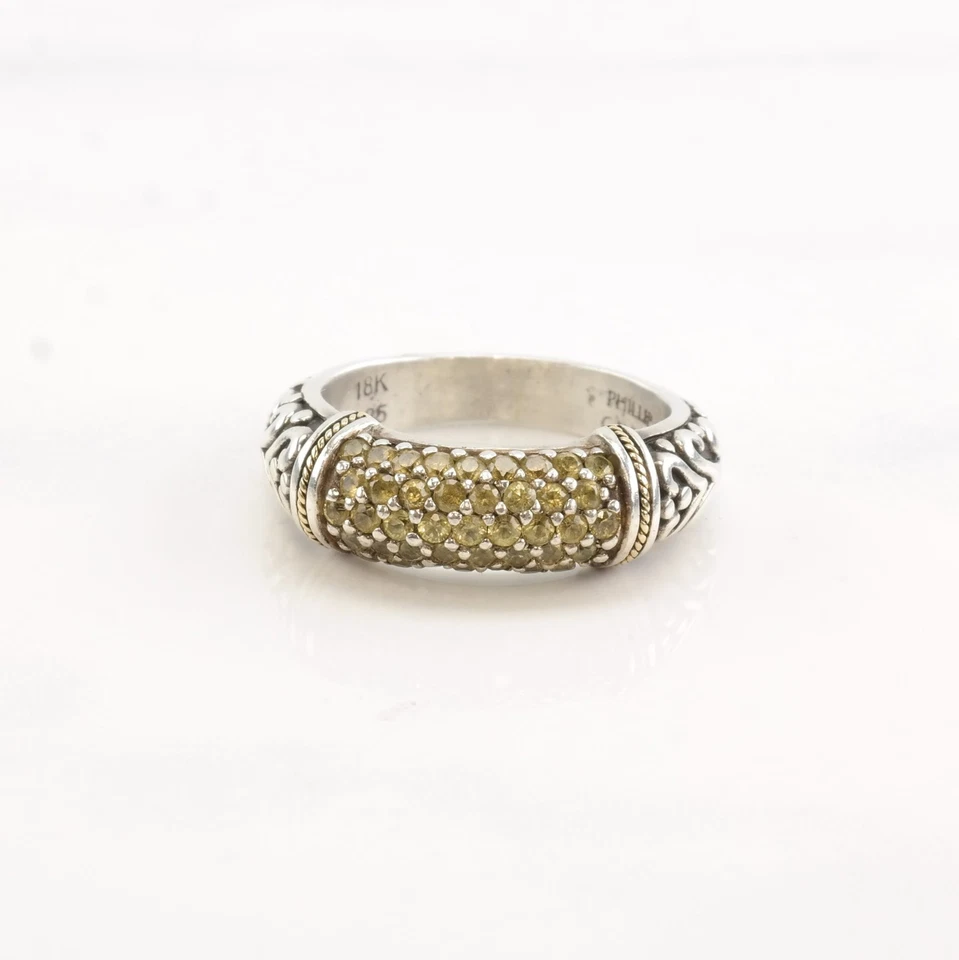 Anillo Phillip Gavriel zafiro pavé oro plata esterlina talla 6 1/4 Foto 4 de 4