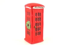 Red TELEPHONE BOOTH Accessory for your Christmas Village 2.5" Porcelain Mini