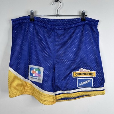Vintage Step In Sports Shorts Mens M Blue Basketball Cadbury Crunchie Schweppes