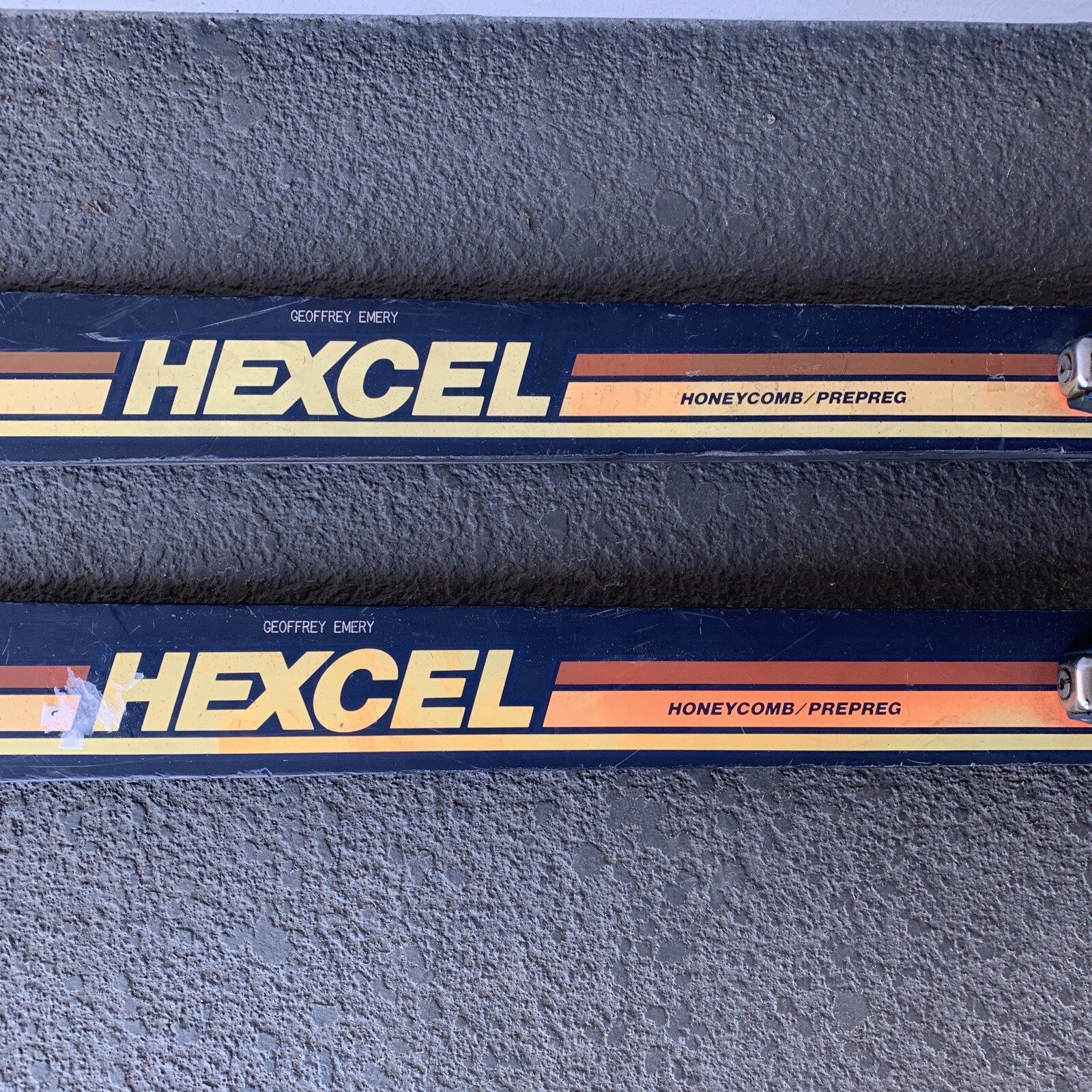 VTG 1978 Hexcel Spectralite Honeycomb Skis 185cm Orange Tyrolia 250 Made In USA