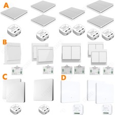 230V Funkschalter System Funk-Wand-schalter & Funk-Empfänger 433mhz batterielos