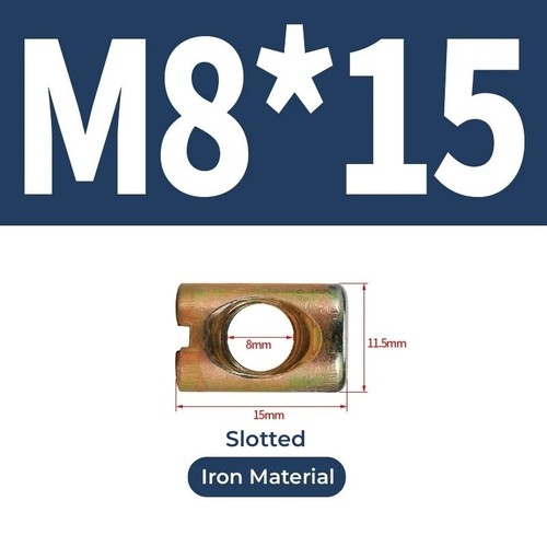 M6 M8 Furniture Slotted/Cross Dowel Barrel Nut Centre Thread Fixing Cot Bed Unit - Picture 12 of 21